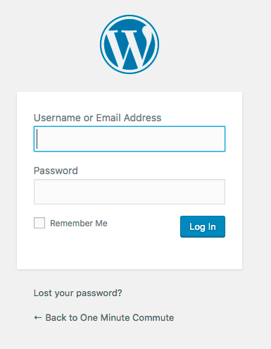 Некоторые веб-сайты, такие как WordPress, используют простую форму для экрана входа в систему: